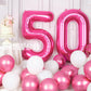 SUWEN Jumbo Hot Pink 50 Balloon Numbers - 40 Inch Foil Helium Mylar Decorations for 50th Birthday Anniversary Party Supplies