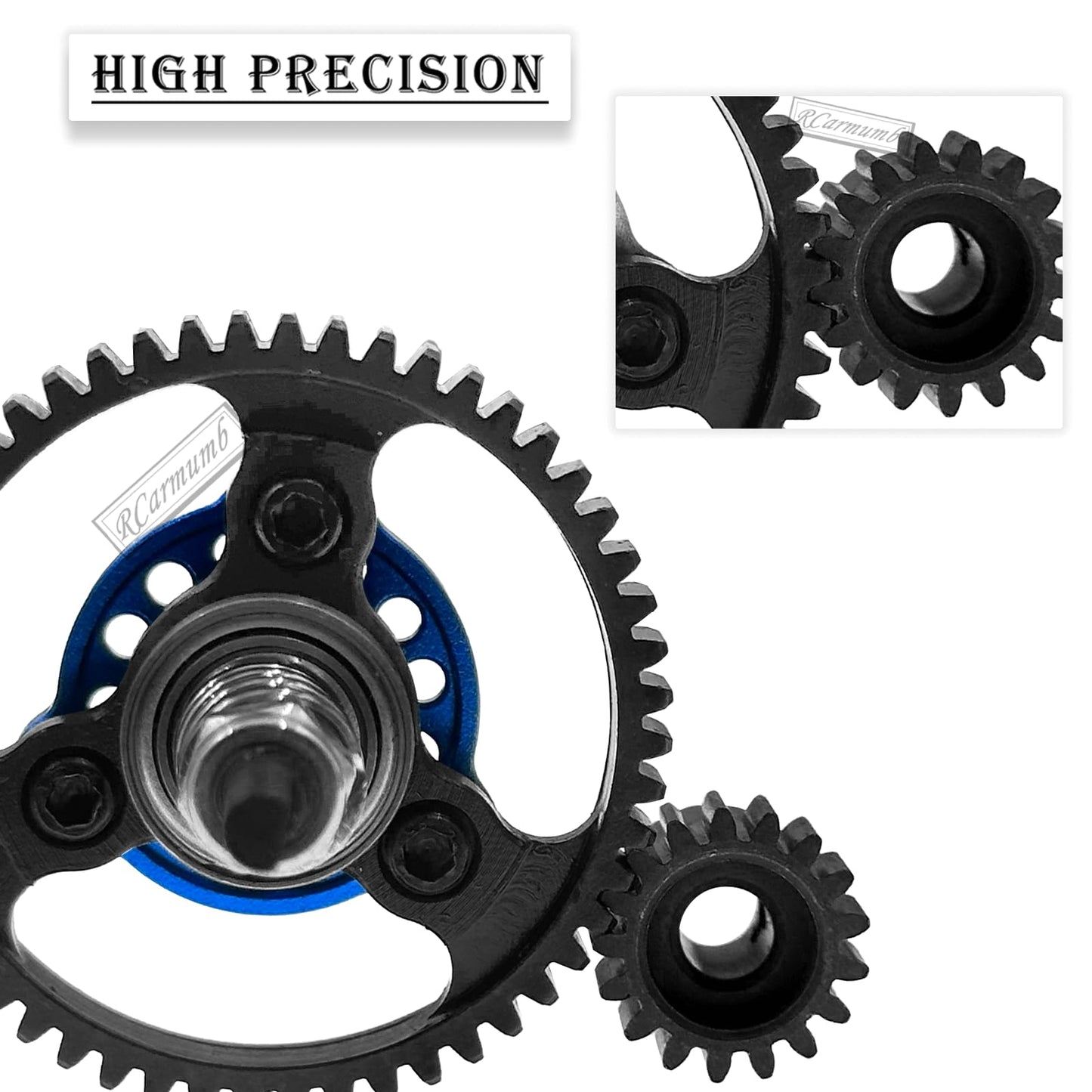 RCarmumb 53T Spur Gear Set for Slash 4X4/VXL, Stampede 4X4/VXL, Rustler 4X4/VXL - Hardened Steel, Navy