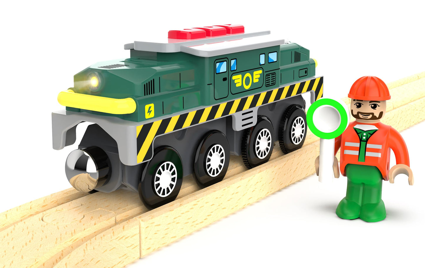 Train Toys For Wooden Train Tracks, Green Tank Battery Operated Locomotive With Magnetic Trains, Motorized Train Compatible With Thomas & Friends, Brio, Chuggington, Electric Train Sets For Kids