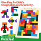 Wooden Puzzles Blocks Brain Teasers Logic Games For Classroom & Party Times,Jigsaw Puzzle Intelligence Stem Montessori Educatioanl Iq Toys Games For Kids Boys Girls Ages 3+(3 Pack)