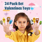 Vealizuu 24 Packs Valentine'S Day Plush Animal Finger Puppet Toys Sets, Valentines Day Cards Gifts For Kids Valentines School Cl