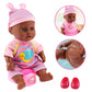 Deao Black Baby Doll Set With Crib American Baby Doll Set Mobile High Chair Stroller Feeding Accessories 21 Pieces Play Set (Baby Doll Included)
