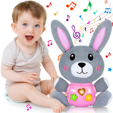 Aodesem Baby Toys 6 To 12 Months - Musical Infant Baby Toys 0-6 Months Newborn Plush Rabbit Toys - Light Up Baby Toys For 1 Year
