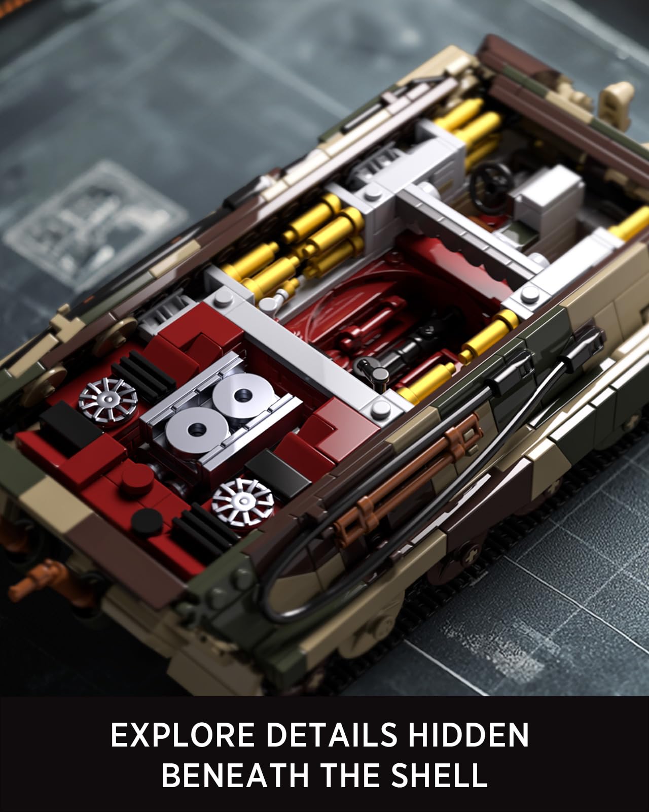 Nifeliz King Tiger Tank Model Toy, WW2 Military Building Set, 1267 PCS, ABS, 17.5 cm, Model NF10315, Collectible for Adults