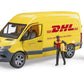 Bruder MB Sprinter Delivery Van with Driver Figure, Pallet Cage & Packages, Model 02671, Plastic