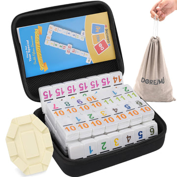 Doreimi Mexican Train Dominoes Set Double 15,Double Fifteen Dominoes With 136 Colored Tiles,Number Dominos For Adults Family Boa