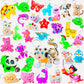 Roaqua 32 Packs Bulk Backpack Animal Fidget Keychain Decor Small Animal Mini Pop For Students Gifts And Animal Party Favors,Dog