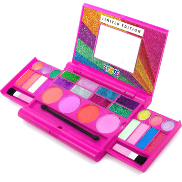 Play22 Real Washable Kids Makeup Palette For Girl - My First Princess Make Up Set Include 4 Blushes, 8 Eyeshadows, 6 Lip Glosses