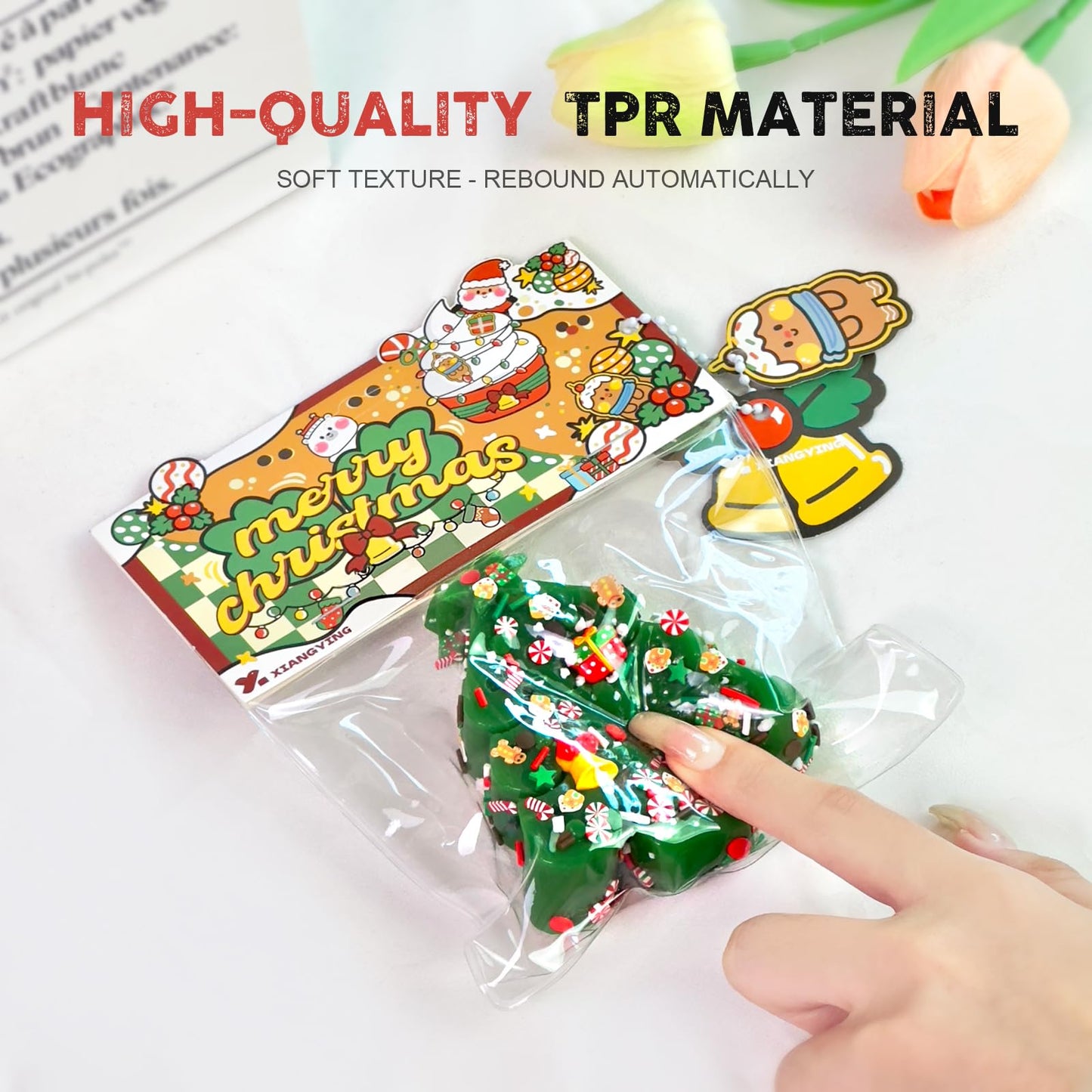 Taba Squishy Toys Valentines Cute Kawaii Cat Paw Squeeze Toys  Sticky Squishy Fidget Toys Silicone Squeeze Toy for Stress Relief Cute Soft Toys Best Valentines Gift for Anniversary (Tree)