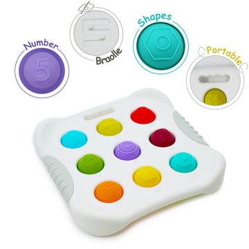 Likee Fidget Popper Sensory Baby Toys For 10+ Months, Montessori Busy Toy For 1 2 3 Years Old Toddlers Push And Popping Bubbles Fine Motor Skill, Travel Toys For Kids Ages 1-3 Stress Relief (1 Piece)