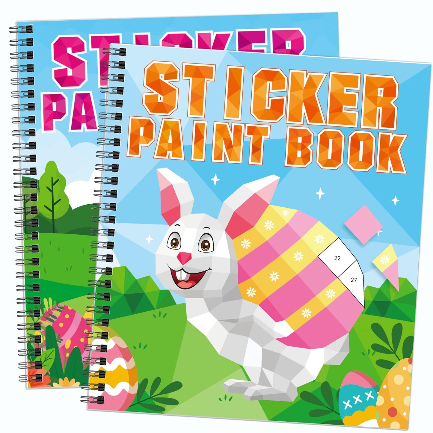 2Pcs Easter Day Crafts For Kids Ages 4-8 Sticker Paint Books Gift Party Create 20 Pictures(Sticker Sheets Are Separate)
