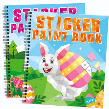 2Pcs Easter Day Crafts For Kids Ages 4-8 Sticker Paint Books Gift Party Create 20 Pictures(Sticker Sheets Are Separate)