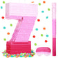 Sratte Number Piñata Pink Piñata Birthday Decorations Gradient With Stick Blindfold Confetti For Girls Boys Birthday Anniversary Party Decorations Supplies(Number 7)