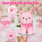 Lsydcarm Valentines Stuffed Animal Cat Plush, Pink Cat Stuffed Animals With Envelope, Kawaii Valentines Plushie Doll, Idea Gifts