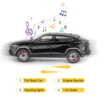 SASBSC Toy Cars for Boys 3+ Years Lambo Urus Car Toys for 3 4 5 6 7 8 Year Old Boy Cars for Kids Ages 3-8 1:24 Diecast Metal Car