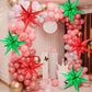 72 Pcs Star Balloons, Big 26 Inch Explosion Christmas Star Cone Balloons, Red And Green Foil Cone Mylar Balloons, 12 Point Spike