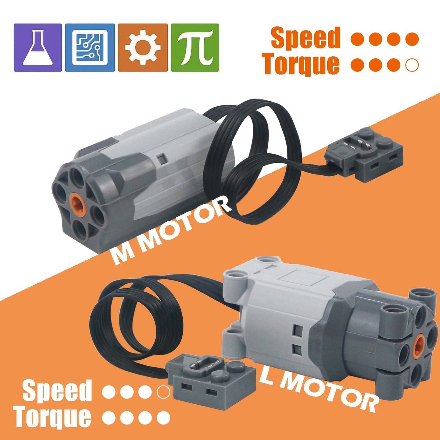 Motors Kit Set, Compatible With Technical Parts, Power Function Electronic Engine Remote Control, Power Up Robotic Bricks Educational Toys