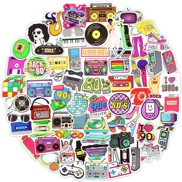 Qtl 70Pcs Retro Stickers 80S 90S Stickers For Adults Retro Party Decorations 80S 90S Stickers For Vintage Party Supplies Waterpr