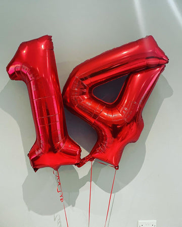 40 Inch Red 14 Number Balloons Giant 14 Or 41 Balloons Red Birthday 14 Balloons 14Th Birthday Anniversary Party Decorations Supp