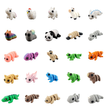 Mini Animal Mystery Pack | 3D Printed Articulating Figurines (40 Pieces)