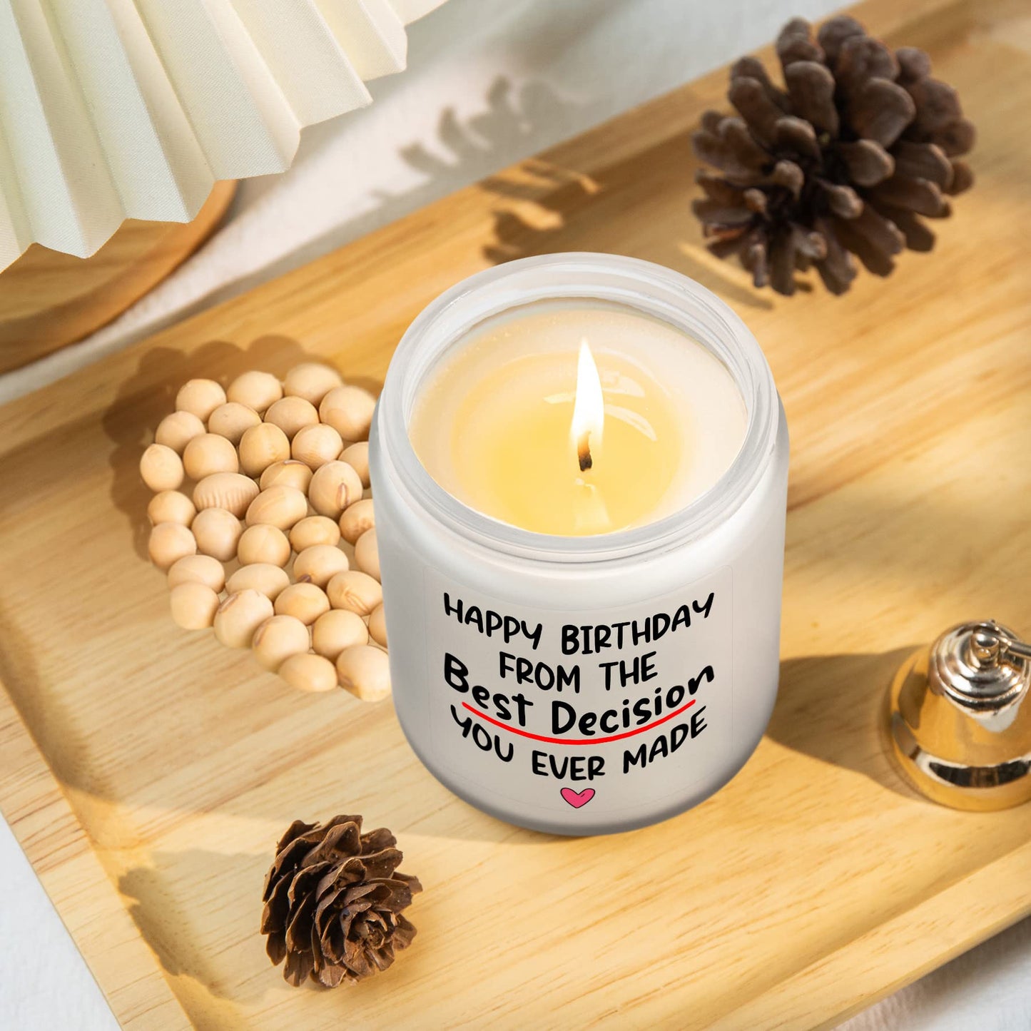 ZOKCC Soy Wax Lavender Scented Candles - Birthday Gifts for Wife - 2.75x3.54 inches, Happy Birthday
