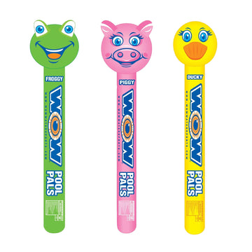 Wow Sports - Pool Pals 3 Pack - Inflatable Ducky, Froggy & Piggy Noodles - Perfect For Swimming & Floating - Floatation Device F