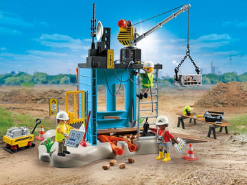 Playmobil Action Heroes Promo Pack 71650 Construction With Three Figures, Mobile Crane And Many Additional Extras Toys For Boys