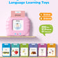 Bilingual Pink Spanish And English Talking Flash Cards, Pocket Speech Therapy Toys With 512 Words, Montessori Language Learning