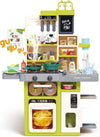Kids Kitchen Play Set 91 Pieces | Pretend Play Cooking Set with Running Water Sink, Spraying Mist, Steam Effect, Lights & Sounds