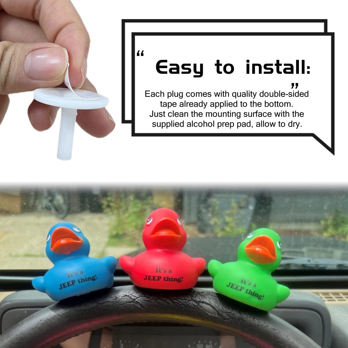 Teyouyi 8Pcs Duck Plug - Rubber Duck Mount,Flock Locker Rubber Duck Holder For Jeep Dash And Fixed Display,Gift For Jeep Lover,B