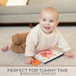 ZICOTO Soft Tummy Time Book - Multi Color, Medium Size, Silicone - Sensory Developmental Toy with Baby Safe Mirror for Newborns/Infants