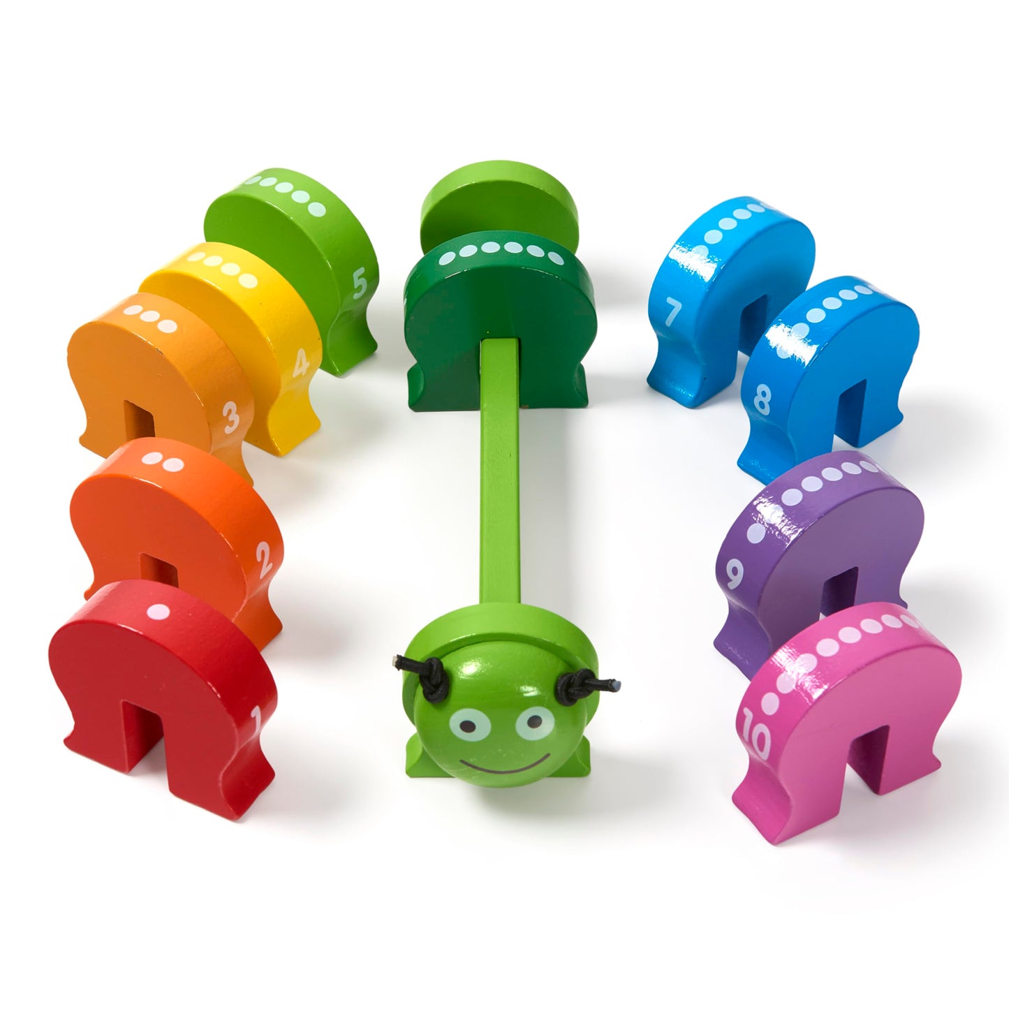 Melissa & Doug Counting Caterpillar - Classic Wooden Toy With 10 Colorful Numbered Segments