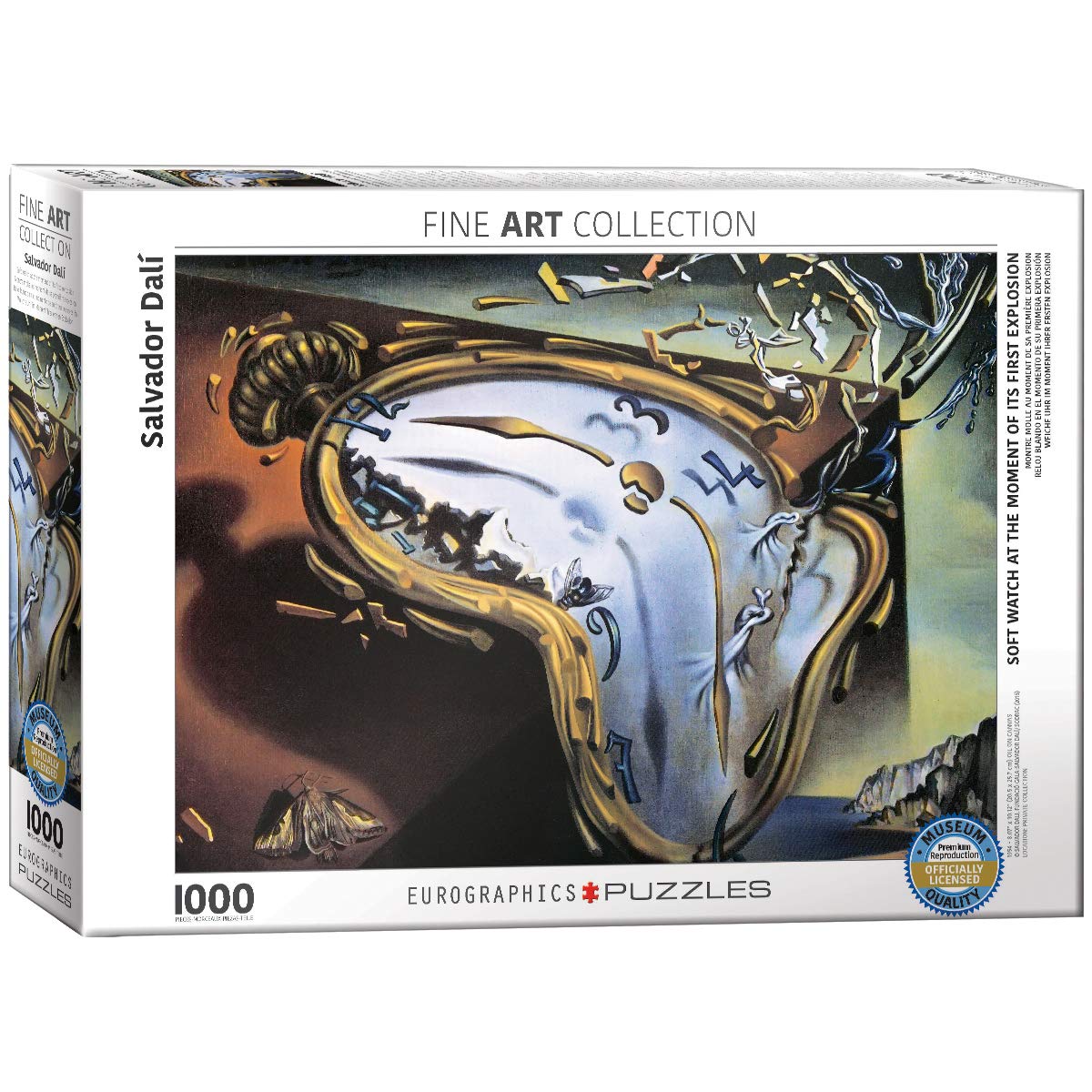 Eurographics Soft Watch At Moment Of First Explosion (Melting Clock) By Salvador Dali 1000 Piece Puzzle , Black