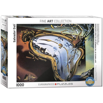 Eurographics Soft Watch At Moment Of First Explosion (Melting Clock) By Salvador Dali 1000 Piece Puzzle , Black