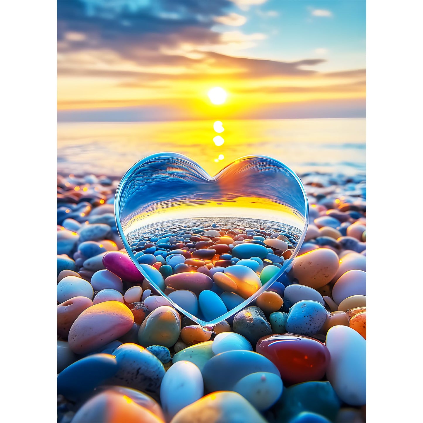 300 Piece Puzzles for mature-themed  Love Pebbles Theme Jigsaw Puzzles 300 Pieces for mature-themeds Kids Senior  Sunset Beach Jigsaw Puzzles  Challenging Family Fun Puzzle Activity Game Gift 20.5 X 15 in