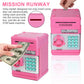 Adsoner Toy Piggy Bank, Electronic Atm Password Cash Coin Can Auto Scroll Paper Money Saving Box Gift For Kids (Light Pink)