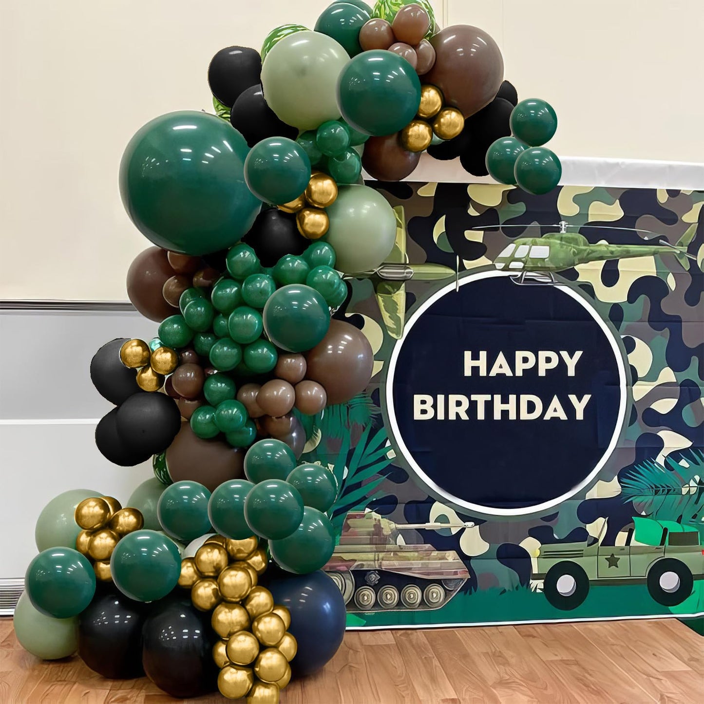 Green And Brown Balloons, Camo Balloons Camouflage Party Balloons Green Black Latex Balloons Metallic Gold Balloon For Kids Adul