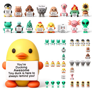Gejoy 32 Pcs Mini Rubber You Rock Toys Set Mini Rock Figures Positive Gifts Desktop Ornaments and Decorations Inspirational Gifts for Employees  Staff  Teachers  Teams  and Friends