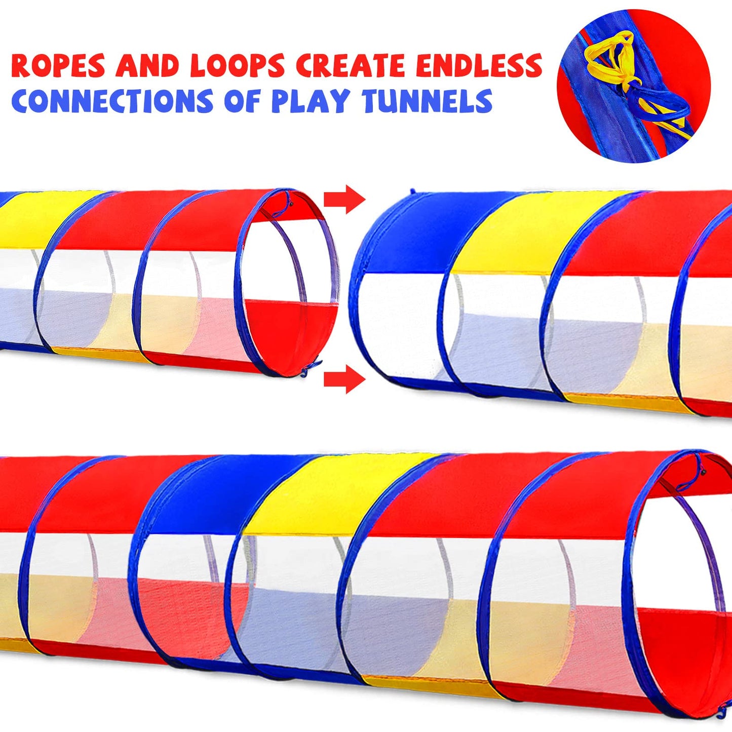 Kids Play Tunnel For Toddlers 1-3, 6 Foot Baby With 2 Mesh Sides Pop Up Crawling Toys 1 3 4 Year Old Girl Boy Birthday Gift, Indoor Outdoor Toddler Children Or Dog