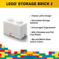Room Copenhagen, Lego Storage Brick Box - Stackable Storage Solution - Brick 2, White (40020635)