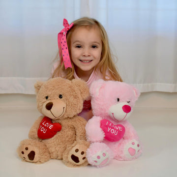 Maogolan Small Teddy Bear With Red Heart, 12' I Love You Valentines Teddy Bear Stuffed Animal,Velvet Red Heart Bear Gift For Kids,Girlfriend,Wife