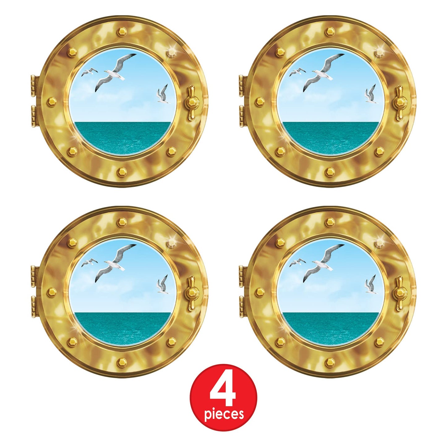 Cruise Ship Porthole Peel N Place 15 inch Pack of 4