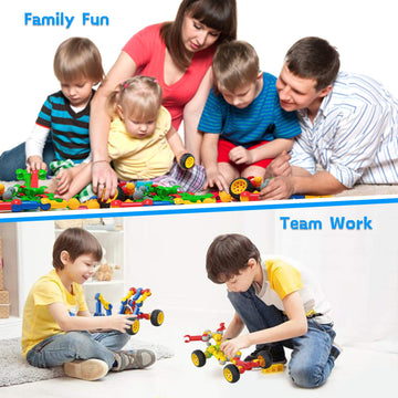 Caferria Kids Building Kit Stem Toys, 110 Pcs Educational Construction Engineering Building Blocks Diy Learning Set For Ages 3-10 Year Old Boys Girls, Best Gift For Children Creative Games Fun Play