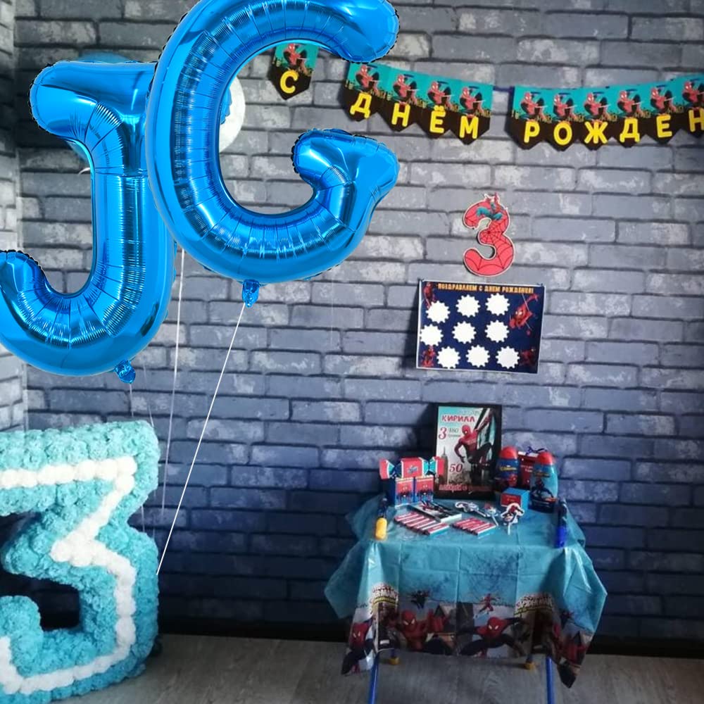 Toniful 40 Inch Large Blue Letter J Balloons Giant Alphabet Letter Balloons,Foil Mylar Big Balloons For Birthday Party Anniversa