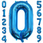 Paticool 40 Inch Blue Number Balloon 0, Large Number Foil Mylar Balloons For Birthday Party Celebration Decorations Supplies, Di