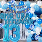 13Th Birthday Decorations Blue For Boys, Omg Ur A Teenager Happy 13Th Birthday Banner Blue Number 13 Star Foil Balloons With Blu