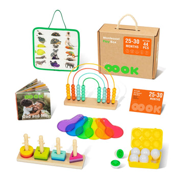Oook Montessori Toys For 2 Year Old, 7 In 1 Early Educationa Toys With Busy Book, Matching Eggs, Stacking Toys, Abacus For Kids