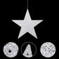 Boao 24 Pieces Silver Cardboard Stars Silver Glitter Stars Cutouts 4 Sizes 6cm/12cm/20cm/30cm Hanging Glitter Star Garlands with