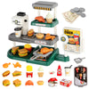 71pcs Pretend Play Fast Food Toys - Cash Registerfor Kids,Perfect Mini Toy Food Set for Kids Kitchen,Play Food for Kids Ages 3 4
