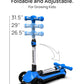Elecosmos Kids Electric Scooter For Age 4-9, Light Up 3 Wheeled Scooter With Big Led Wheels, Flashing Deck, 3 Adjustable Heights